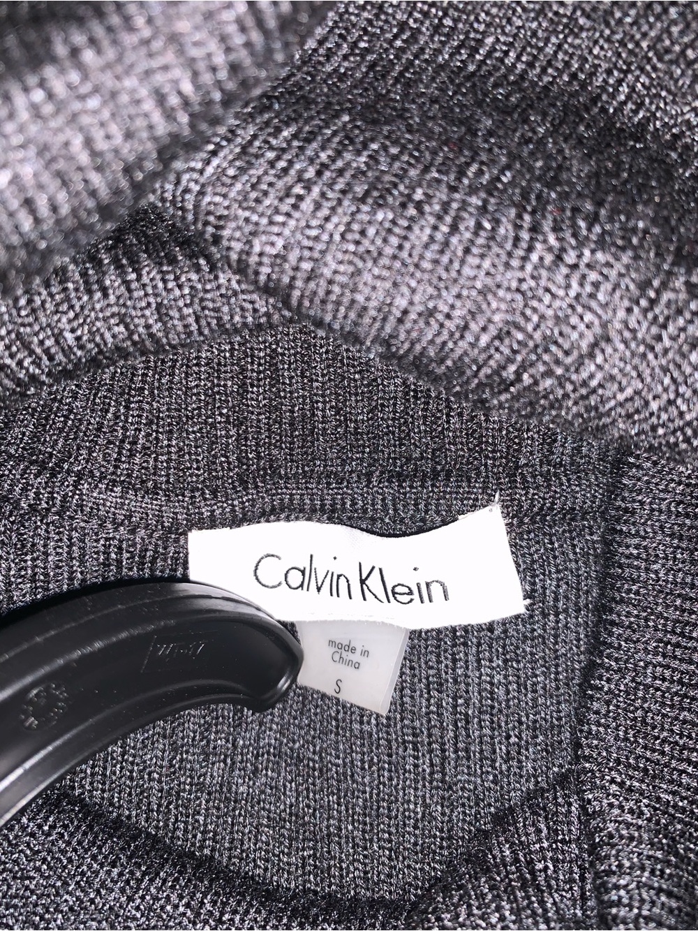 Calvin Klein Women’s Black, Charcoal & Ivory Striped Ribbed Tunic size S - Picture 3 of 4